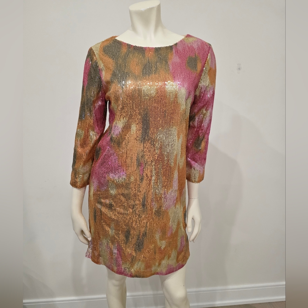 H&M Metallic Gold Sequin Mini Dress